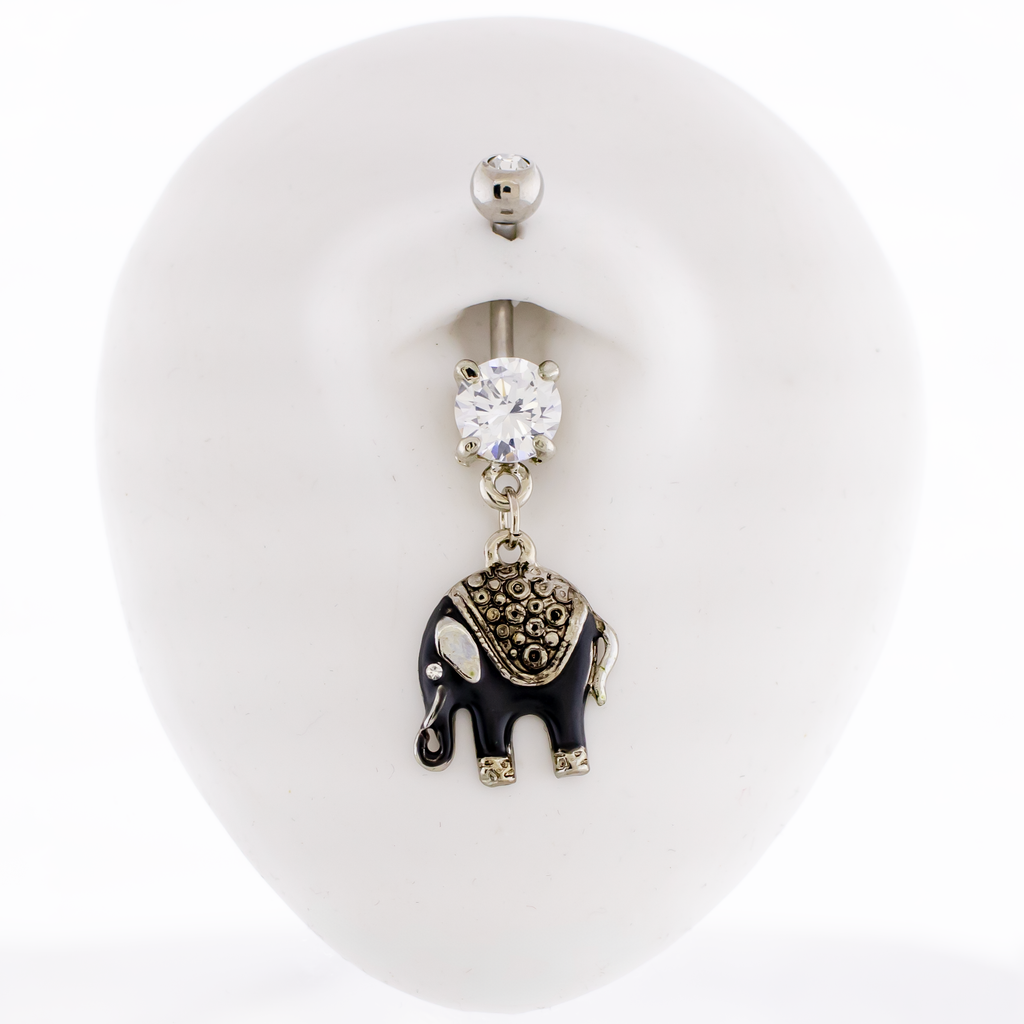 14G Byzantine Style Elephant Navel Ring | Body Jewelry | Wiccan Center