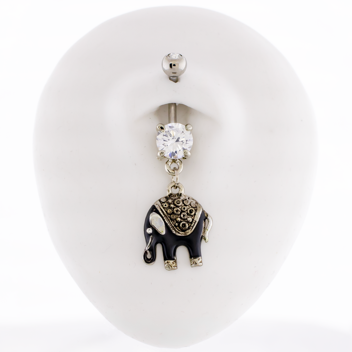 14G Byzantine Style Elephant Navel Ring | Body Jewelry | Wiccan Center