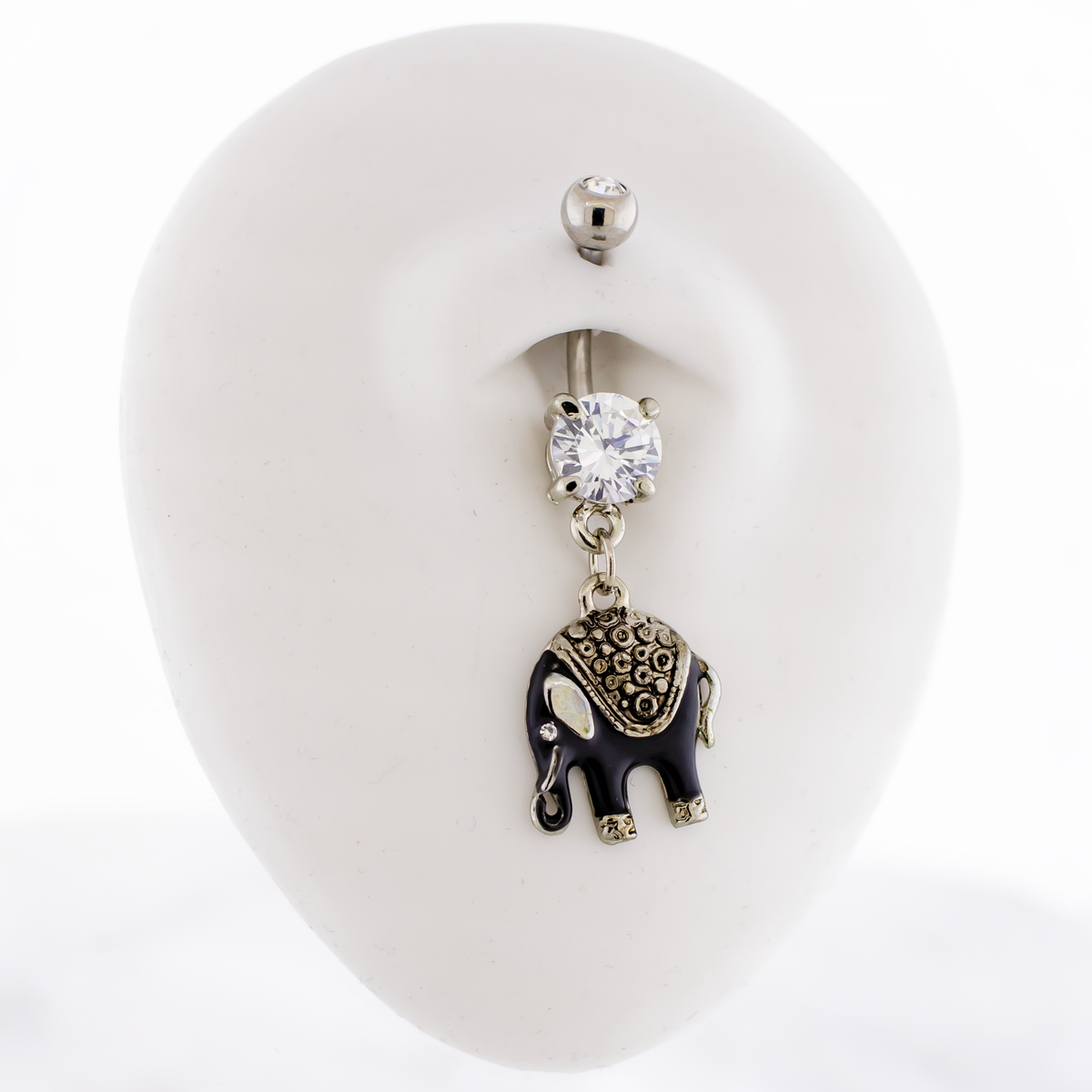 14G Byzantine Style Elephant Navel Ring | Body Jewelry | Wiccan Center