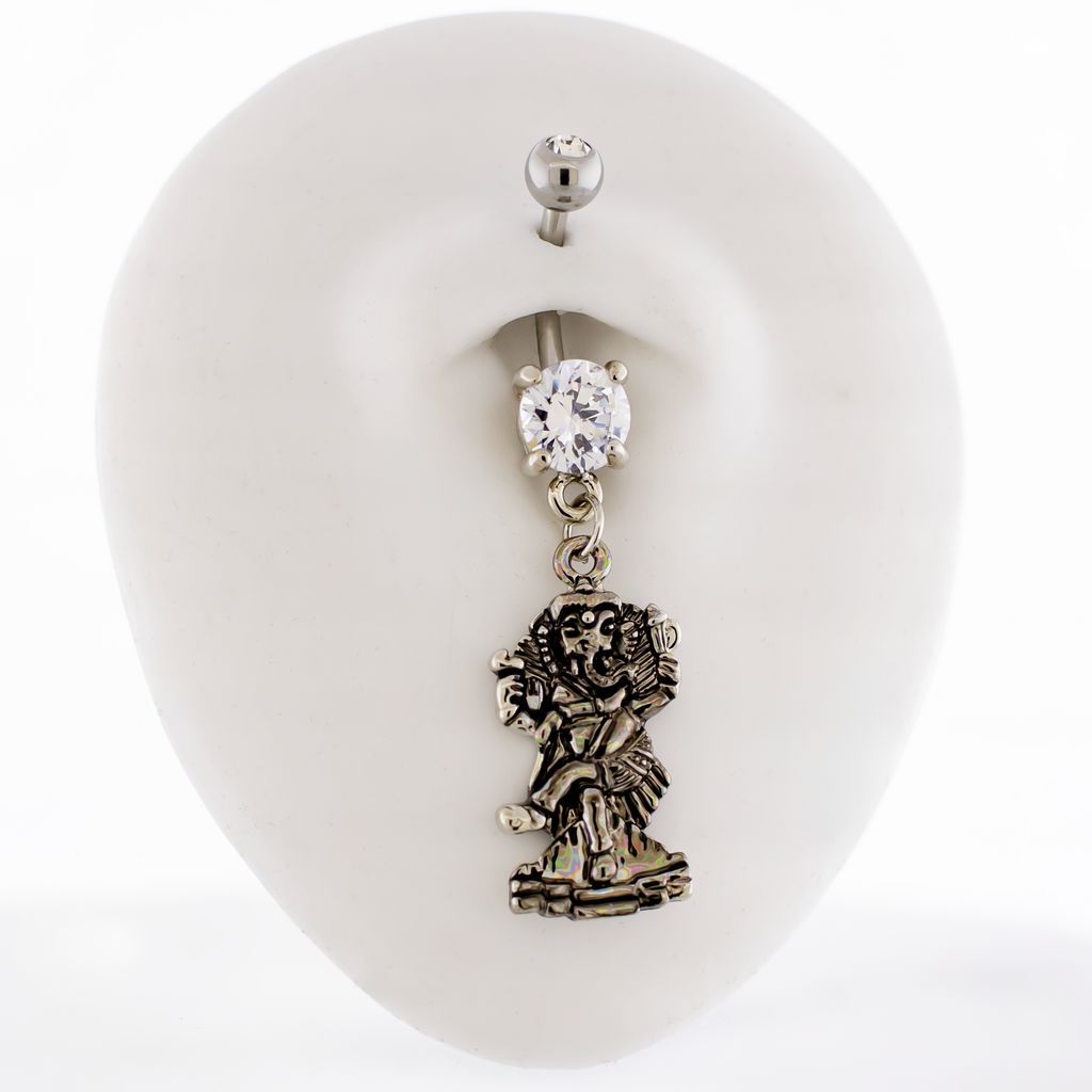 14G Ganesha Style Elephant Navel Ring | Body Jewelry | Wiccan Center