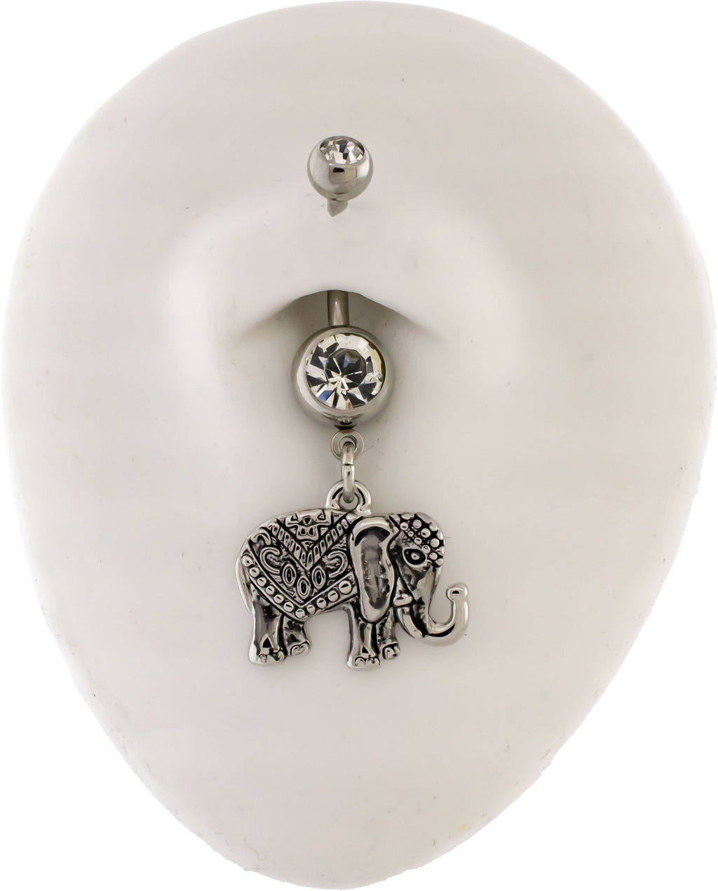 14G Decorative Elephant Navel Ring | Body Jewelry | Wiccan Center