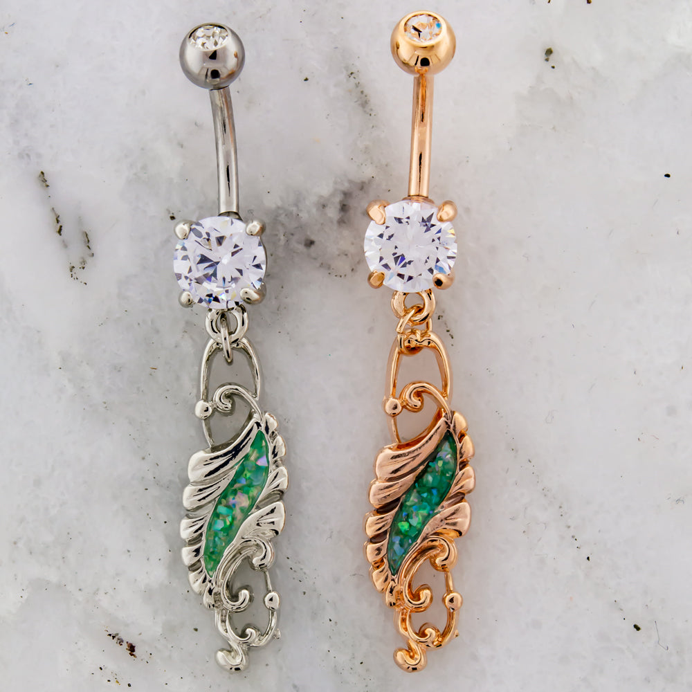 14G Filigree Abalone Navel Ring | Body Jewelry | Wiccan Center