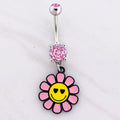 14G Happy Face Flower Navel Ring | Body Jewelry | Wiccan Center