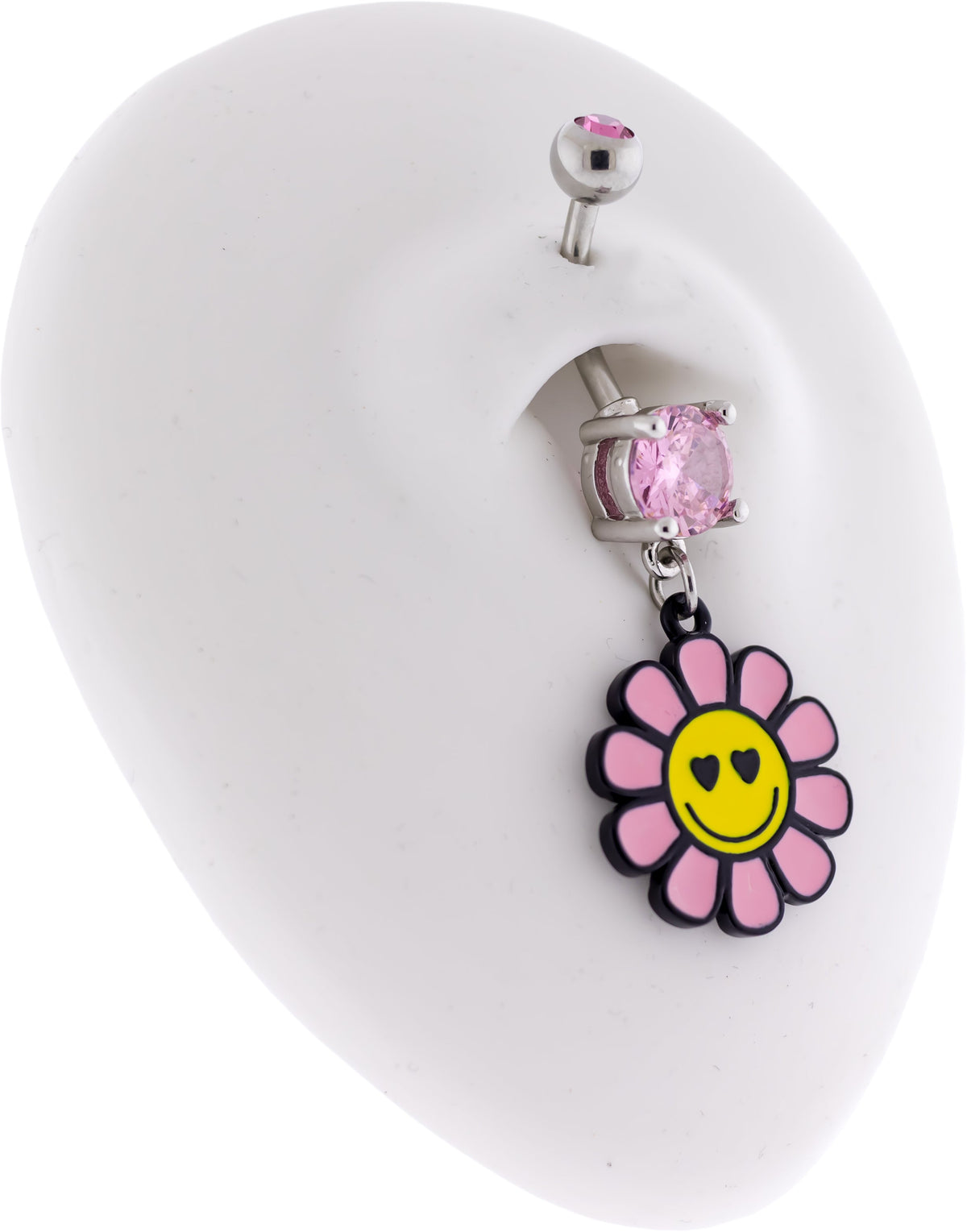 14G Happy Face Flower Navel Ring | Body Jewelry | Wiccan Center