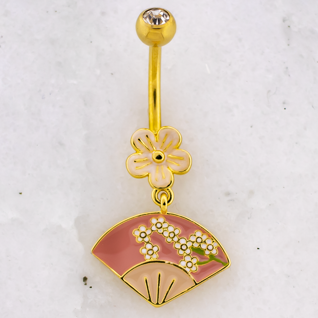 14G Floral Fan Navel Ring | | Wiccan Center