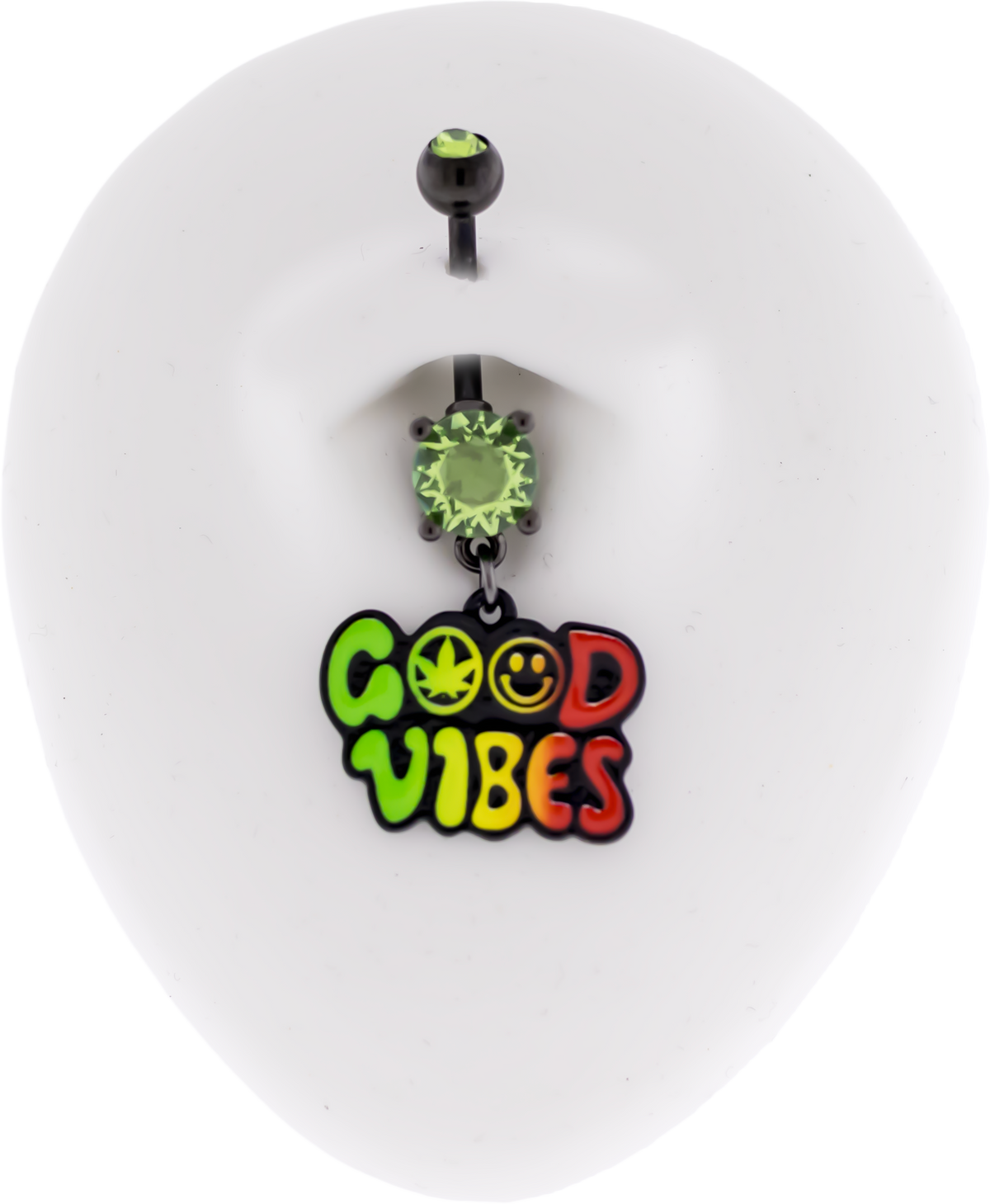 14G Good Vibes Pot Leaf Navel Ring | Body Jewelry | Wiccan Center