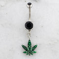 14G Decorative Pot Leaf Navel Ring | | Wiccan Center