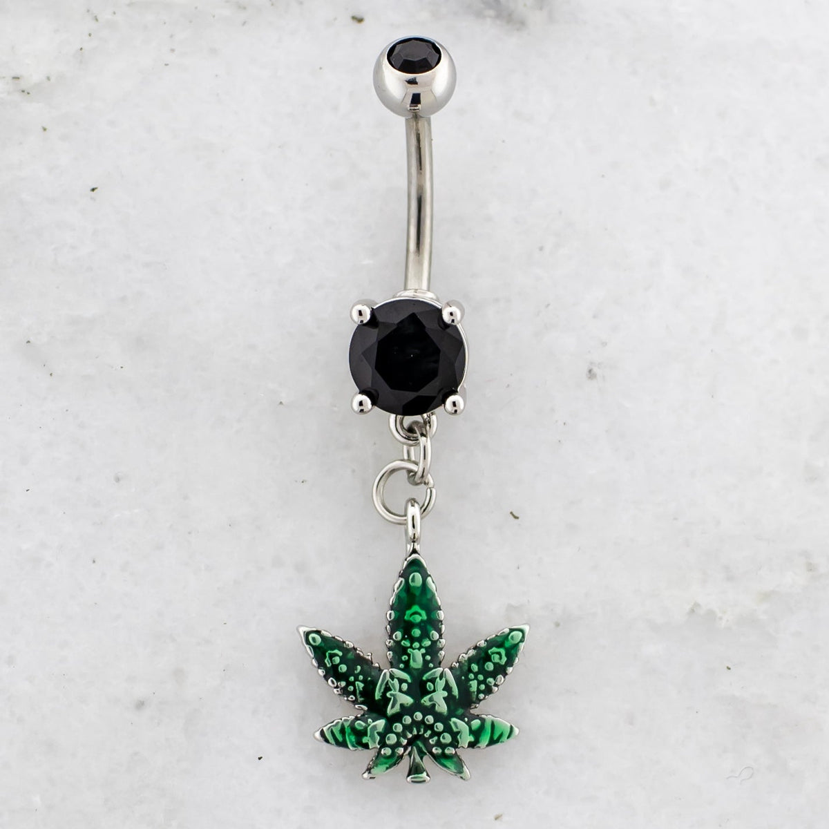 14G Decorative Pot Leaf Navel Ring | | Wiccan Center