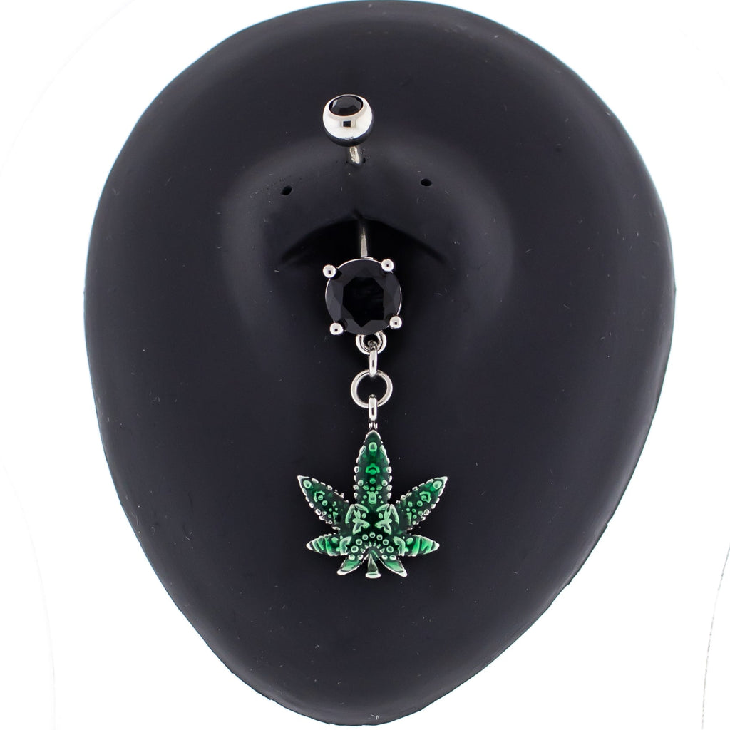14G Decorative Pot Leaf Navel Ring | | Wiccan Center