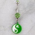 14G Yin Yang Pot Leaf Navel Ring | | Wiccan Center