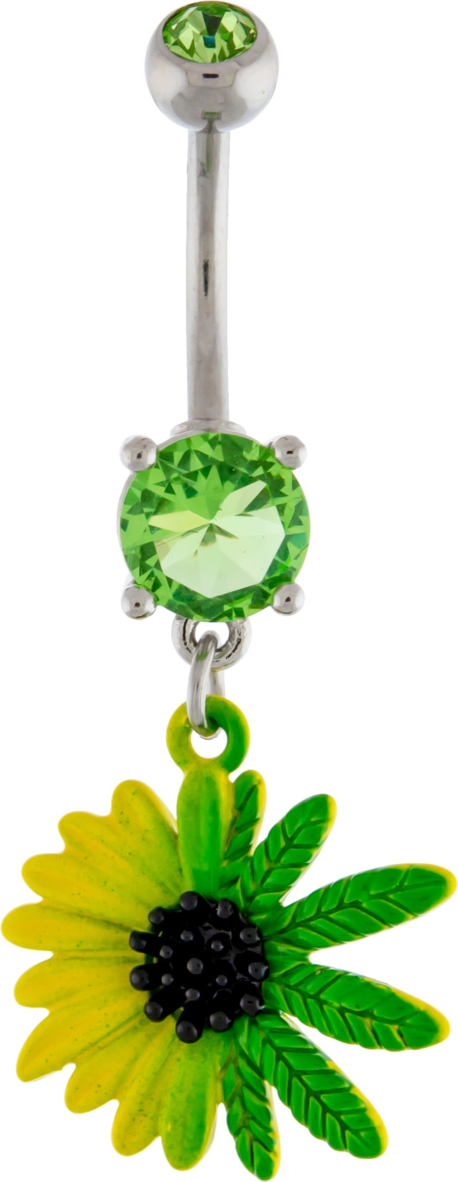 14G Sunflower Pot Leaf Navel Ring | | Wiccan Center