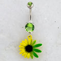 14G Sunflower Pot Leaf Navel Ring | | Wiccan Center