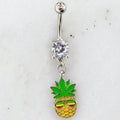 14G Rasta Pot Leaf Pineapple Navel Ring | | Wiccan Center