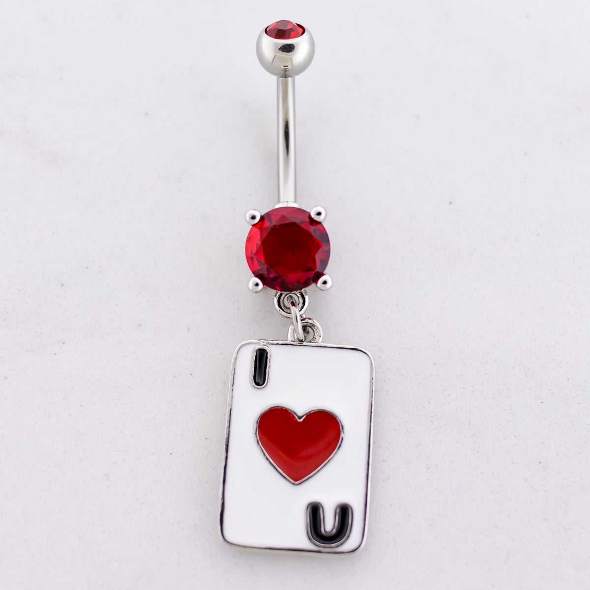 14G I Heart U Card Navel Ring | Body Jewelry | Wiccan Center