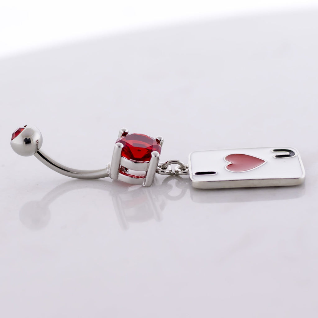 14G I Heart U Card Navel Ring | Body Jewelry | Wiccan Center