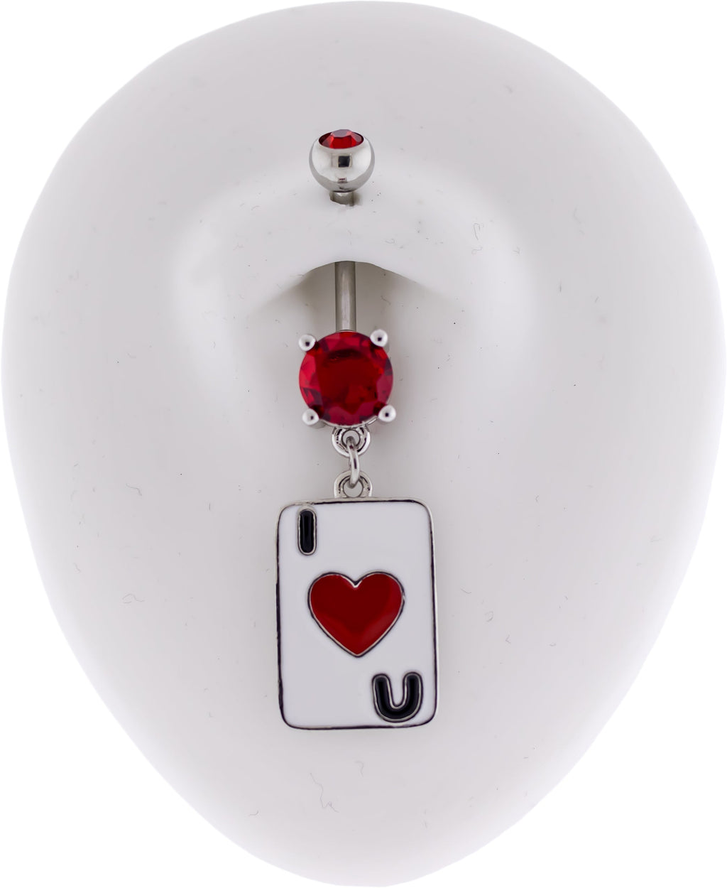 14G I Heart U Card Navel Ring | Body Jewelry | Wiccan Center