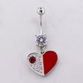 14G Two Toned Heart Navel Ring | Body Jewelry | Wiccan Center