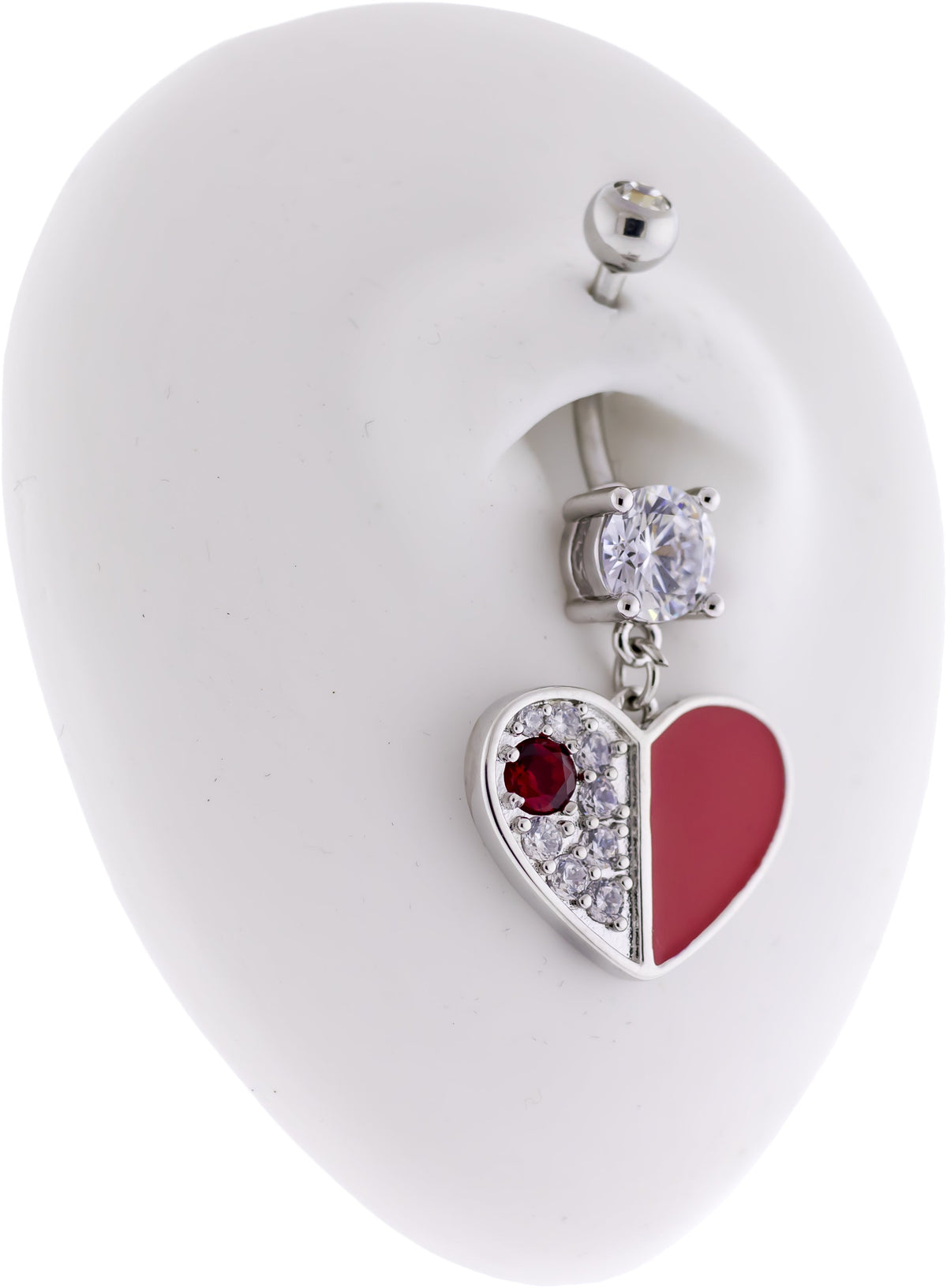 14G Two Toned Heart Navel Ring | Body Jewelry | Wiccan Center