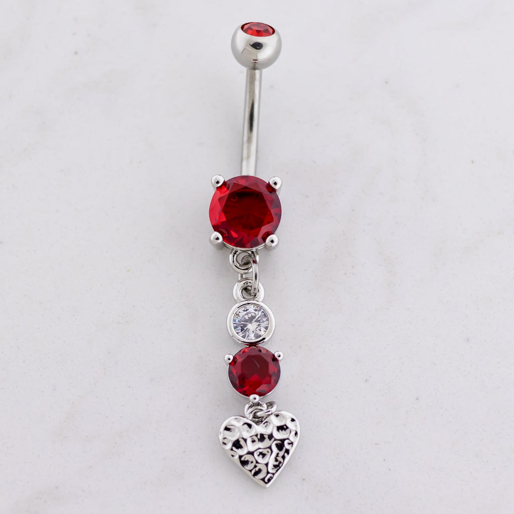 14G Triple Heart Dangle Navel Ring | Body Jewelry | Wiccan Center
