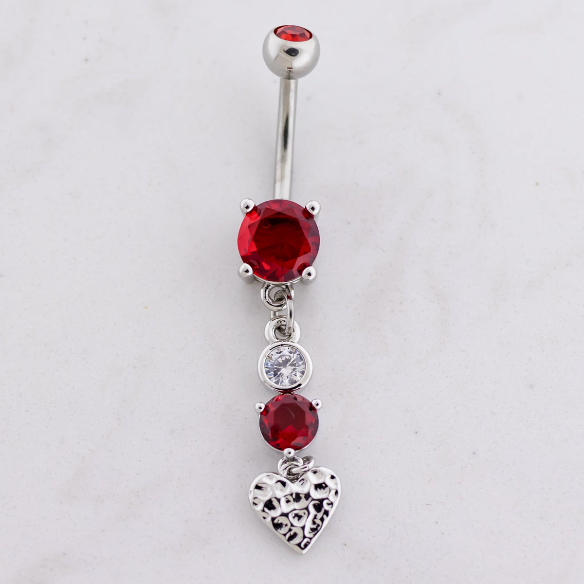 14G Triple Heart Dangle Navel Ring | Body Jewelry | Wiccan Center