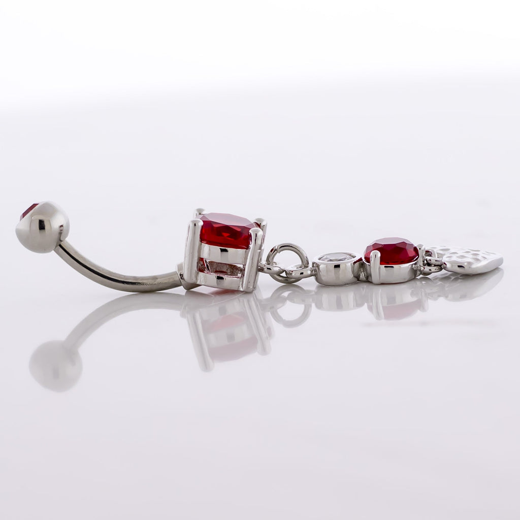 14G Triple Heart Dangle Navel Ring | Body Jewelry | Wiccan Center
