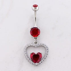 14G Gem Hearts Navel Ring | Body Jewelry | Wiccan Center