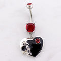 14G Skull Heart Navel Ring | Body Jewelry | Wiccan Center