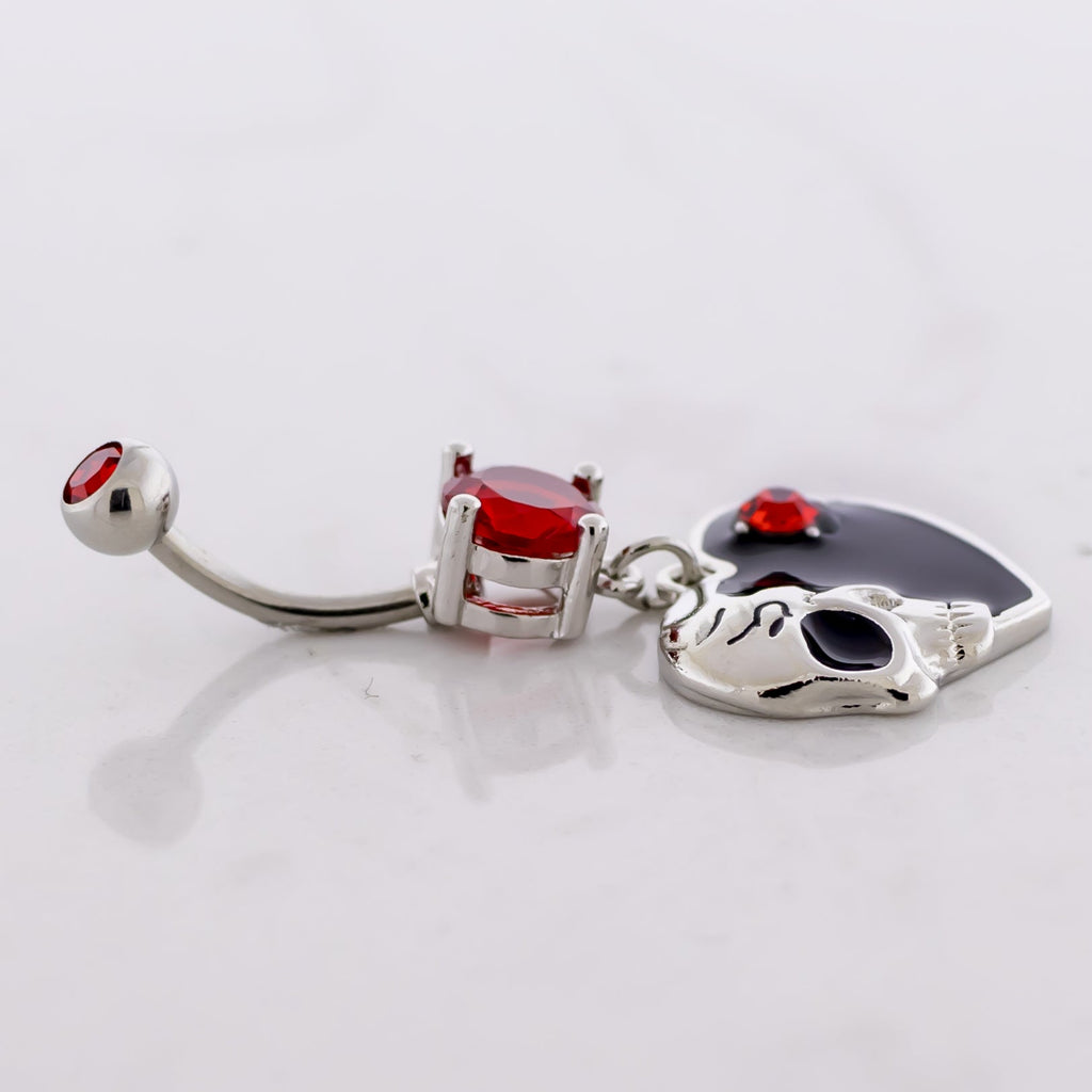 14G Skull Heart Navel Ring | Body Jewelry | Wiccan Center