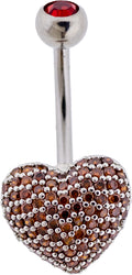 14G Pave Heart Navel Ring | Body Jewelry | Wiccan Center