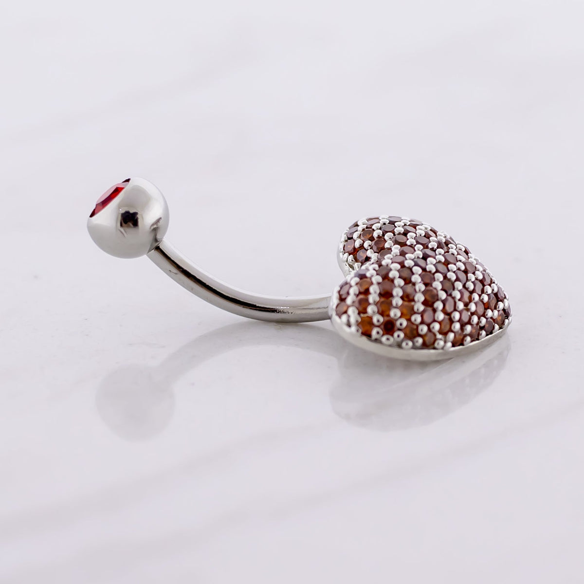 14G Pave Heart Navel Ring | Body Jewelry | Wiccan Center