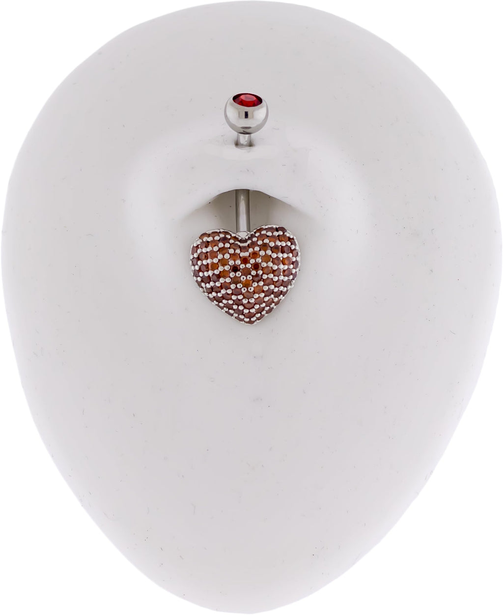 14G Pave Heart Navel Ring | Body Jewelry | Wiccan Center
