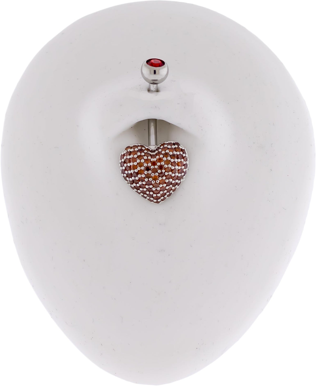 14G Pave Heart Navel Ring | Body Jewelry | Wiccan Center