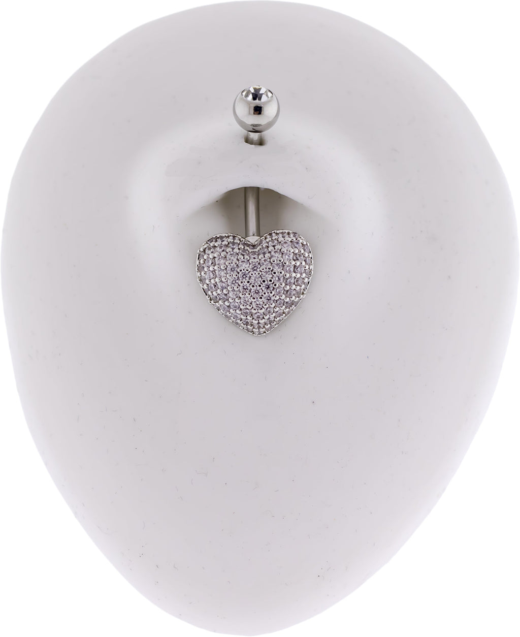 14G Pave Heart Navel Ring | Body Jewelry | Wiccan Center