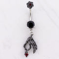 14G Skeleton Hand Heart Navel Ring | Body Jewelry | Wiccan Center