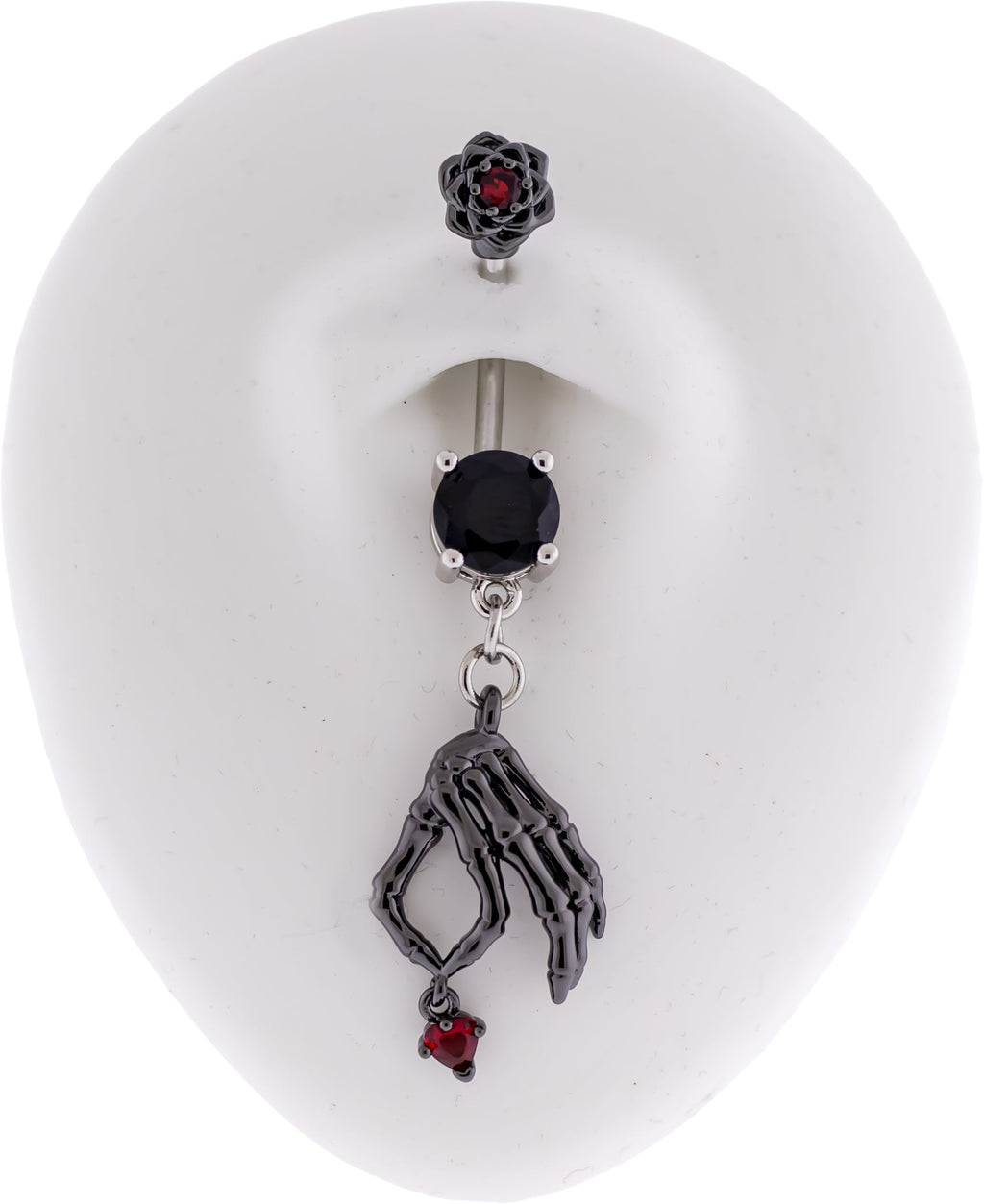 14G Skeleton Hand Heart Navel Ring | Body Jewelry | Wiccan Center