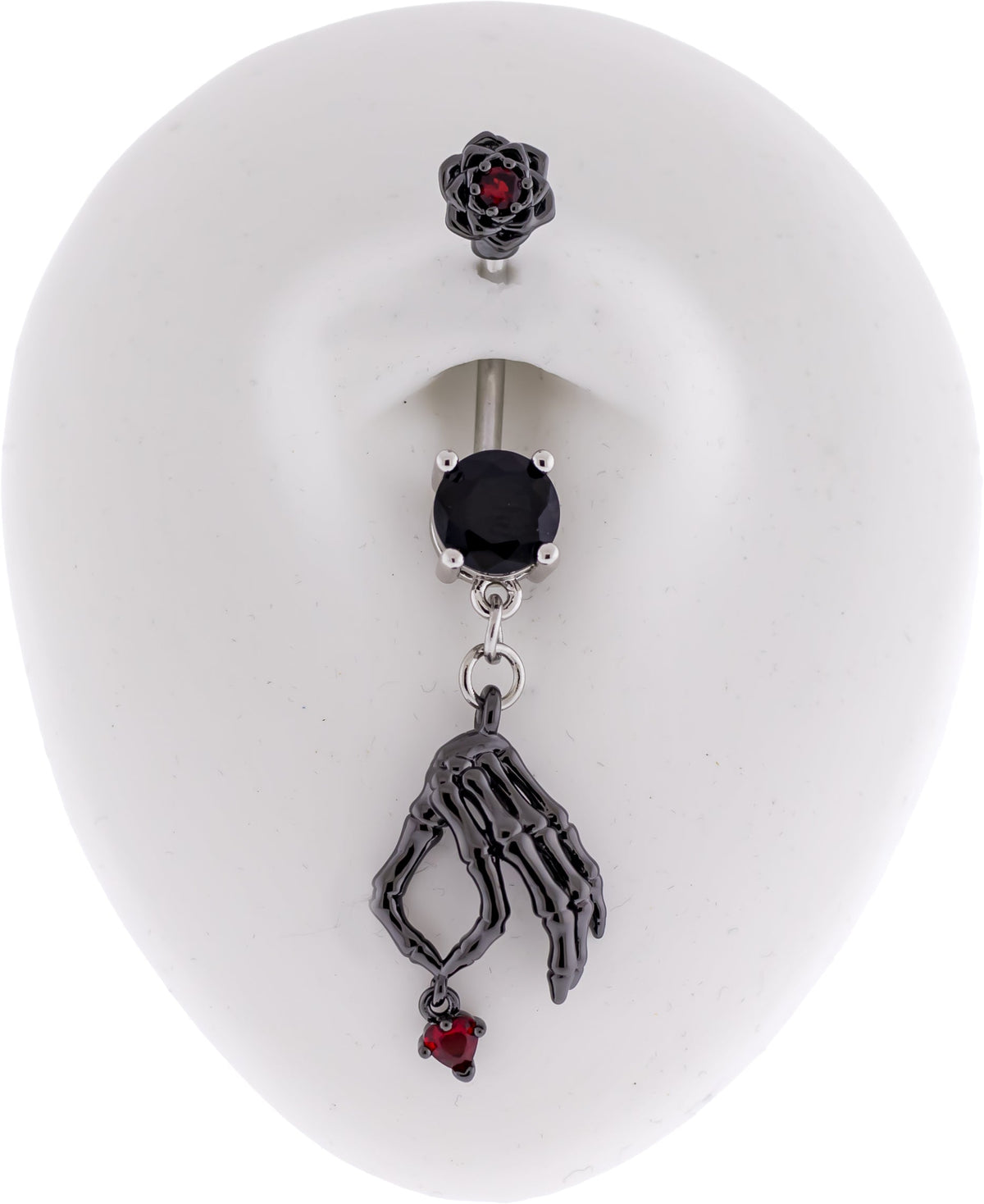 14G Skeleton Hand Heart Navel Ring | Body Jewelry | Wiccan Center