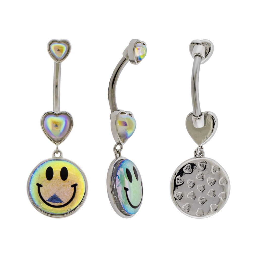 14G Iridescent Heart Navel Ring | Body Jewelry | Wiccan Center