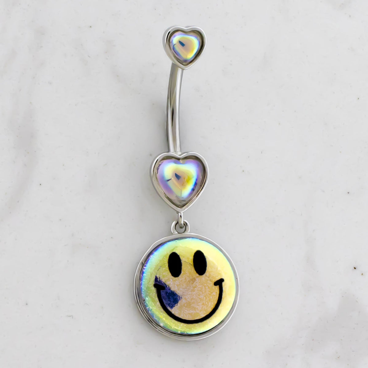 14G Iridescent Heart Navel Ring | Body Jewelry | Wiccan Center
