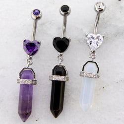 14G Crystal Cut Navel Ring | Body Jewelry | Wiccan Center