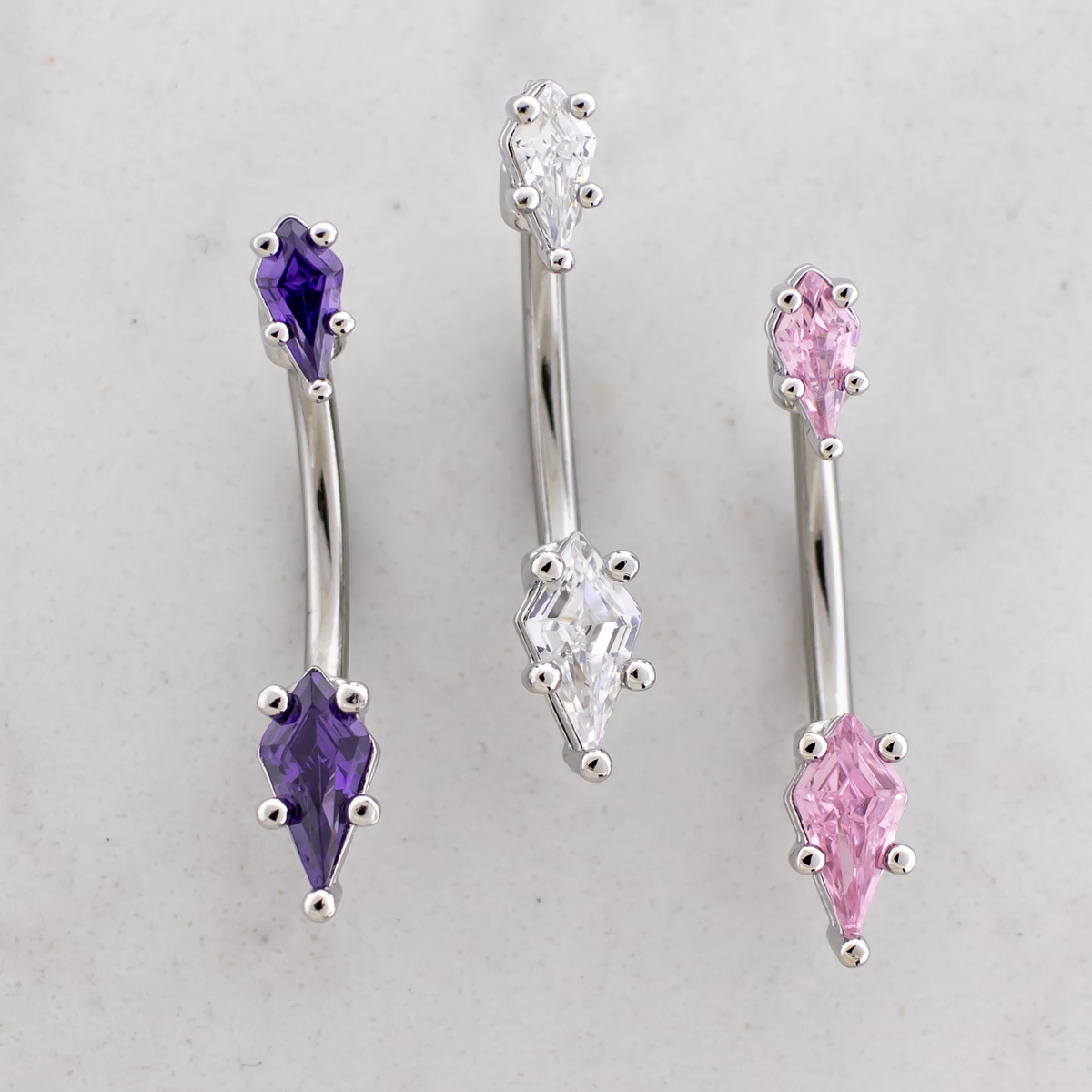 14G Kite Cut Gem Navel Barbell | Body Jewelry | Wiccan Center