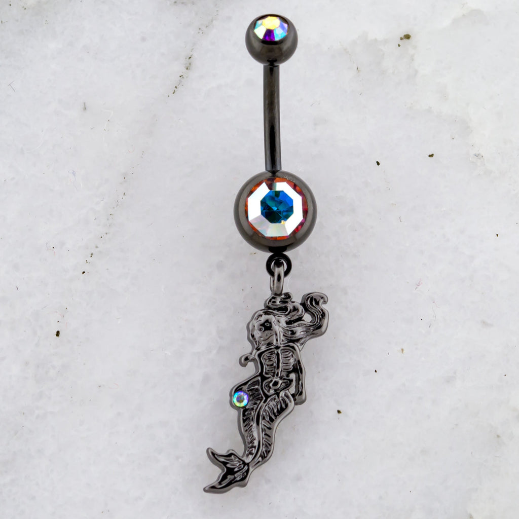 14G Skeleton Mermaid Navel Ring | Body Jewelry | Wiccan Center