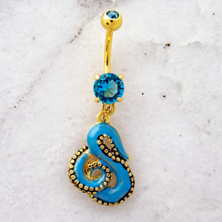 Gold PVD Octopus Navel Ring | Body Jewelry | Wiccan Center