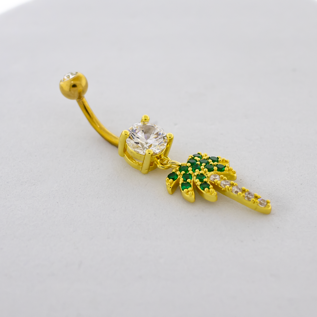 14G Gem Palm Tree Navel Ring | | Wiccan Center