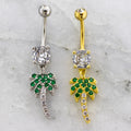 14G Gem Palm Tree Navel Ring | | Wiccan Center