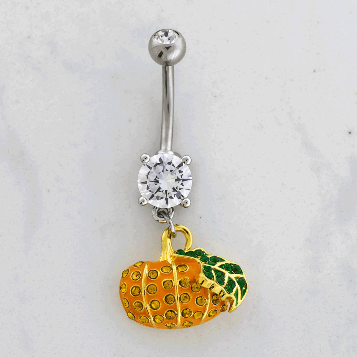 14G Gem Pumpkin Navel Ring | Body Jewelry | Wiccan Center