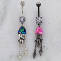 Sea Shell & Spikes Dangle Navel Ring