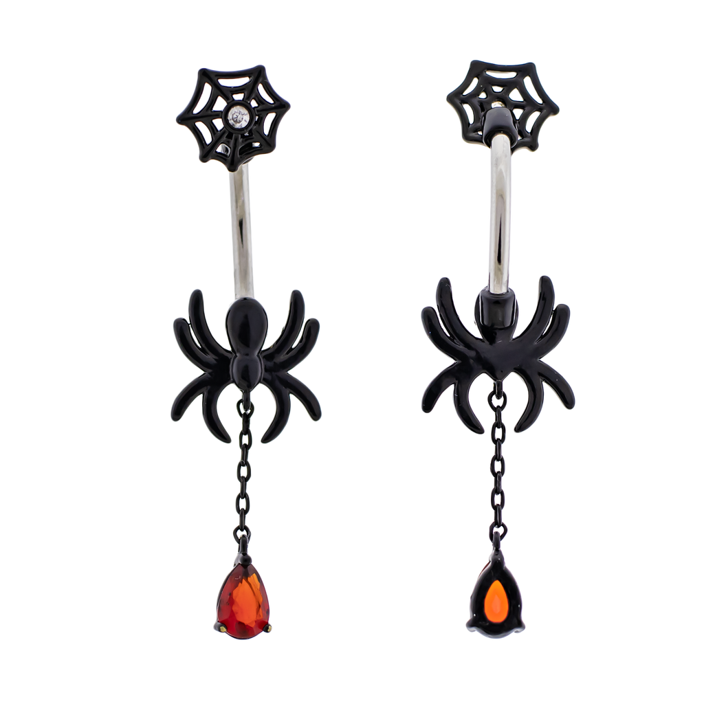14G Spider Chain Gem Navel Ring | Body Jewelry | Wiccan Center