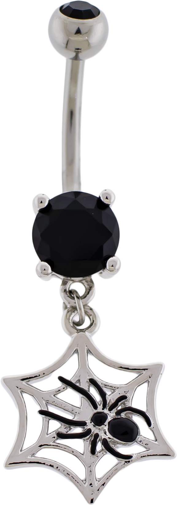 14G Spider w/ Spider Web Navel Barbell | Body Jewelry | Wiccan Center
