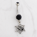 14G Spider w/ Spider Web Navel Barbell | Body Jewelry | Wiccan Center