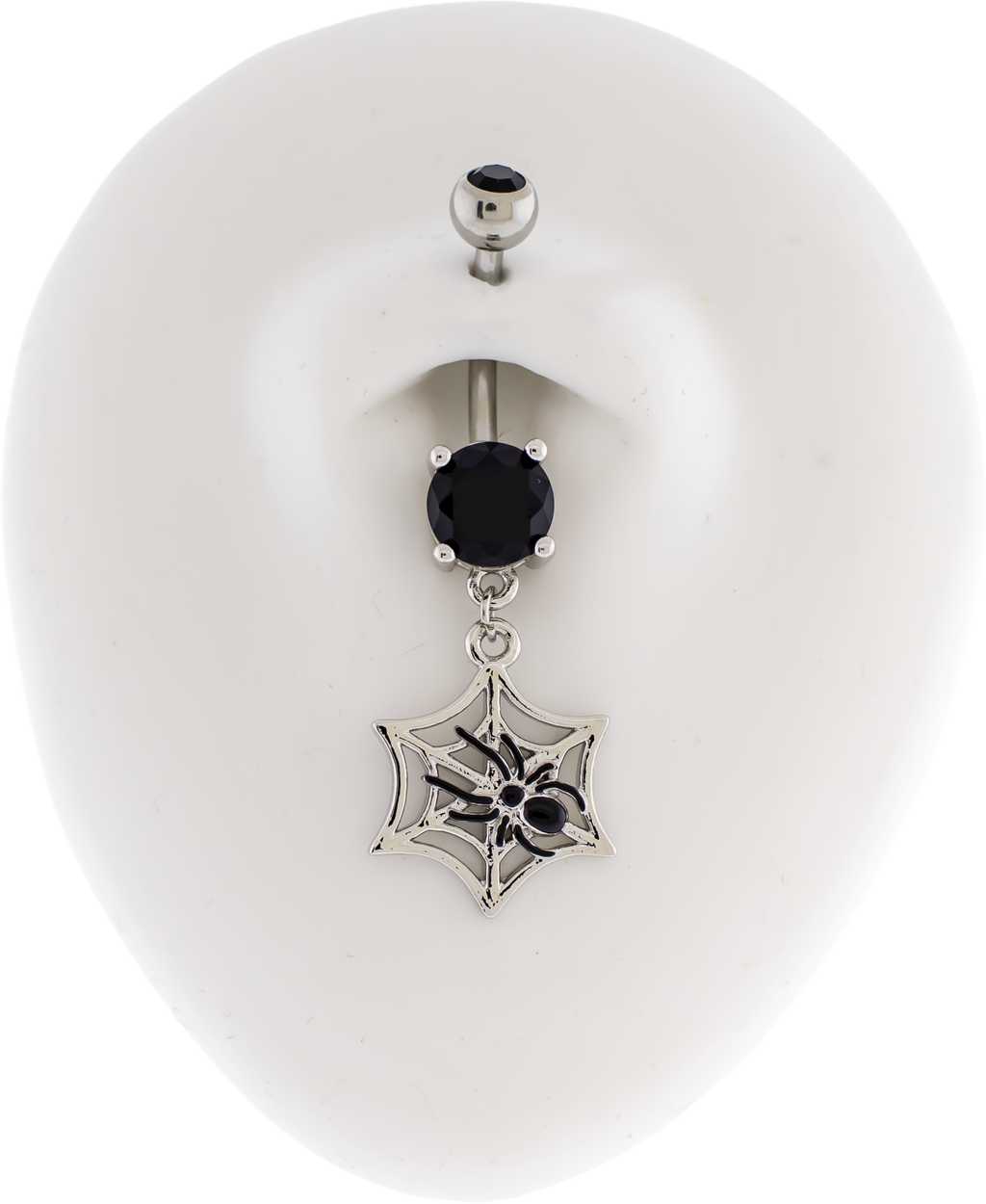 14G Spider w/ Spider Web Navel Barbell | Body Jewelry | Wiccan Center